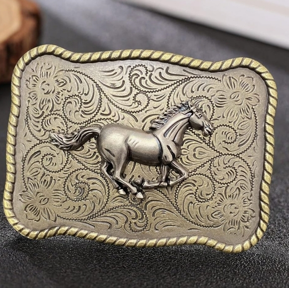 New Bronze Color Western horse Belt Buckle Fits 1.5" Inches Belt - Picture 6 of 6